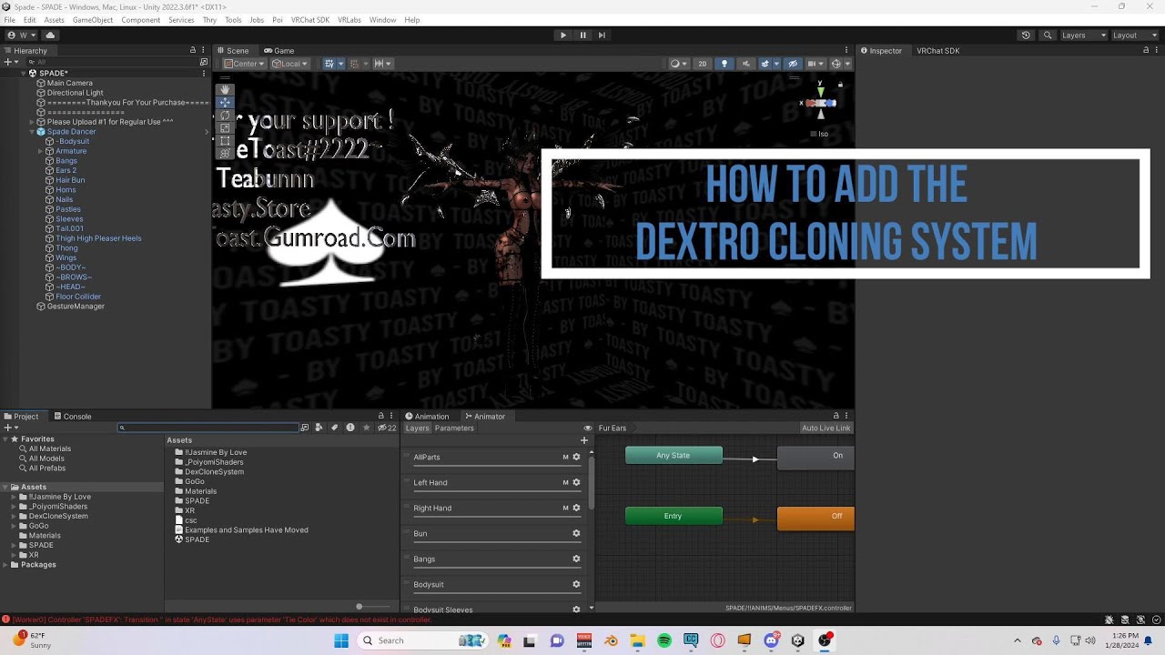 How to add Dextro Clone System to VRC Avatar