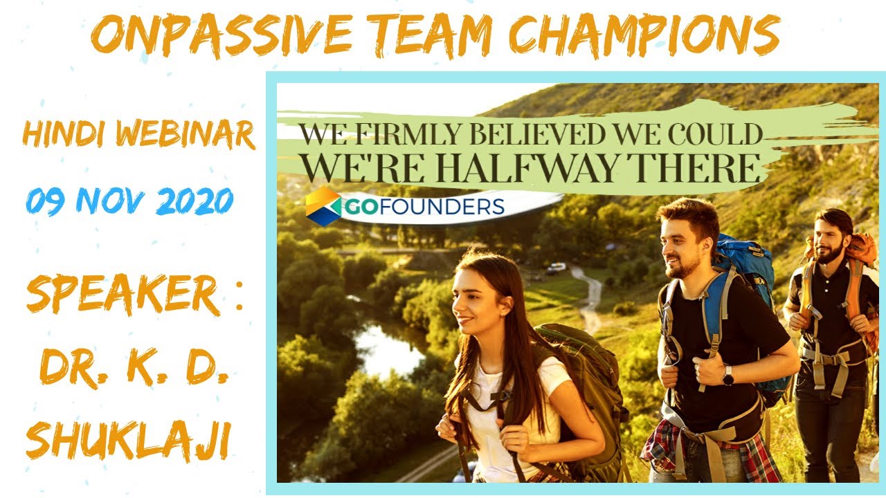 ONPASSIVE TEAM CHAMPIONS - 09 NOV - TODAY'S LIVE WEBINAR