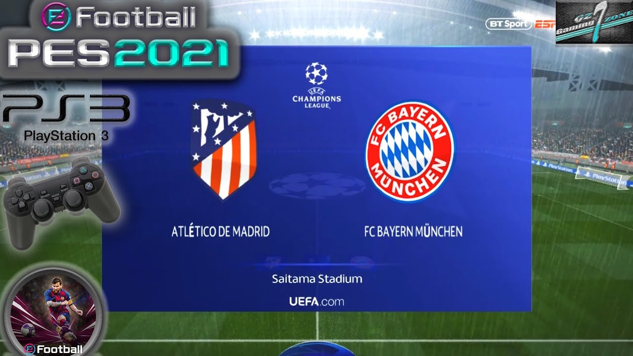 Atletico Madrid Vs Bayern Munich UCL Group Stage eFootball PES 2021|| PS3 Gameplay Full HD 60 Fps
