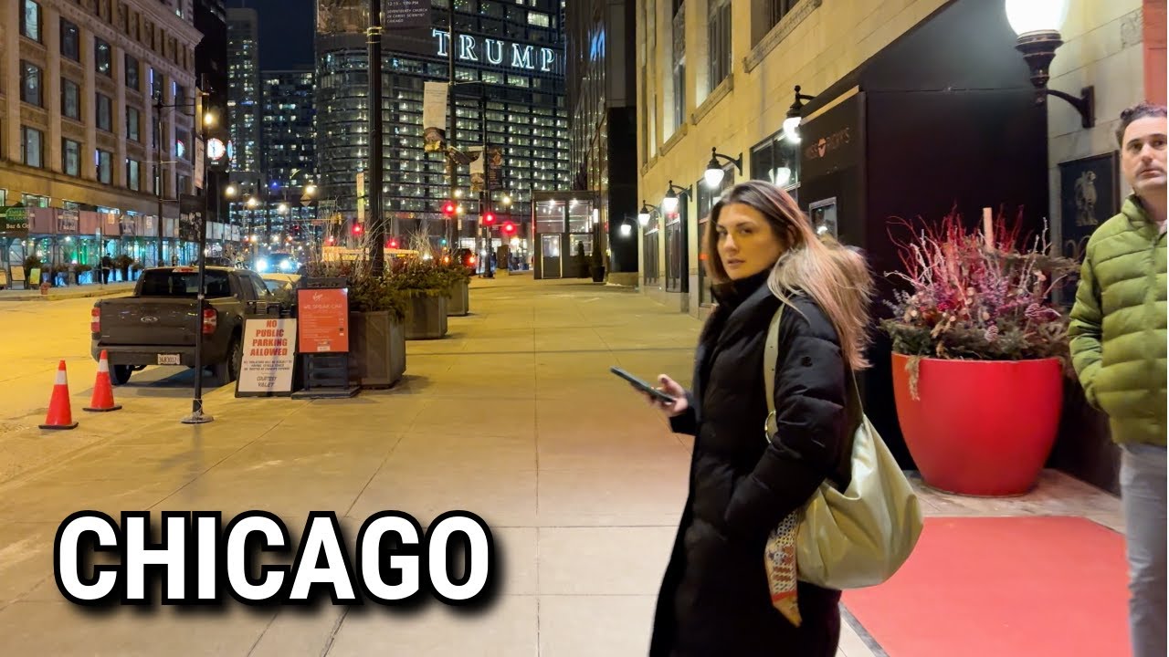 Friday Evening In Chicago (USA) Winter Season Walking Tour | January 24, 2025 | 4K ASMR
