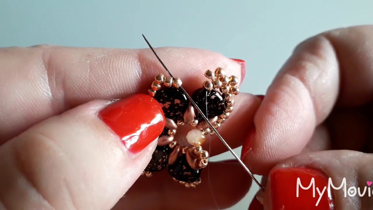 Tutorial orecchini Ventaglio con superduo ginko e cipollotti