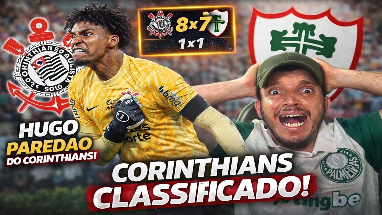 PALMEIRENSE REAGINDO A PORTUGUESA 1x1 CORINTHIANS (penaltis 7x8) INACREDITÁVEL!