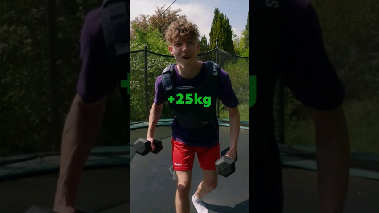 Kann ich mit 25kg Zusatzgewicht einen BACKFLIP machen? #challenge #trampolin  #backflip