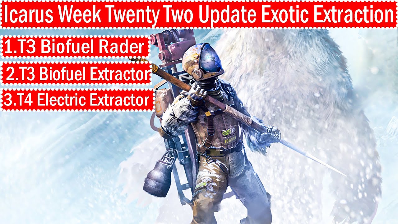Icarus First Cohort Twenty Two Update T3 Biofuel Rader, Extractor & T4 Electric Extractor