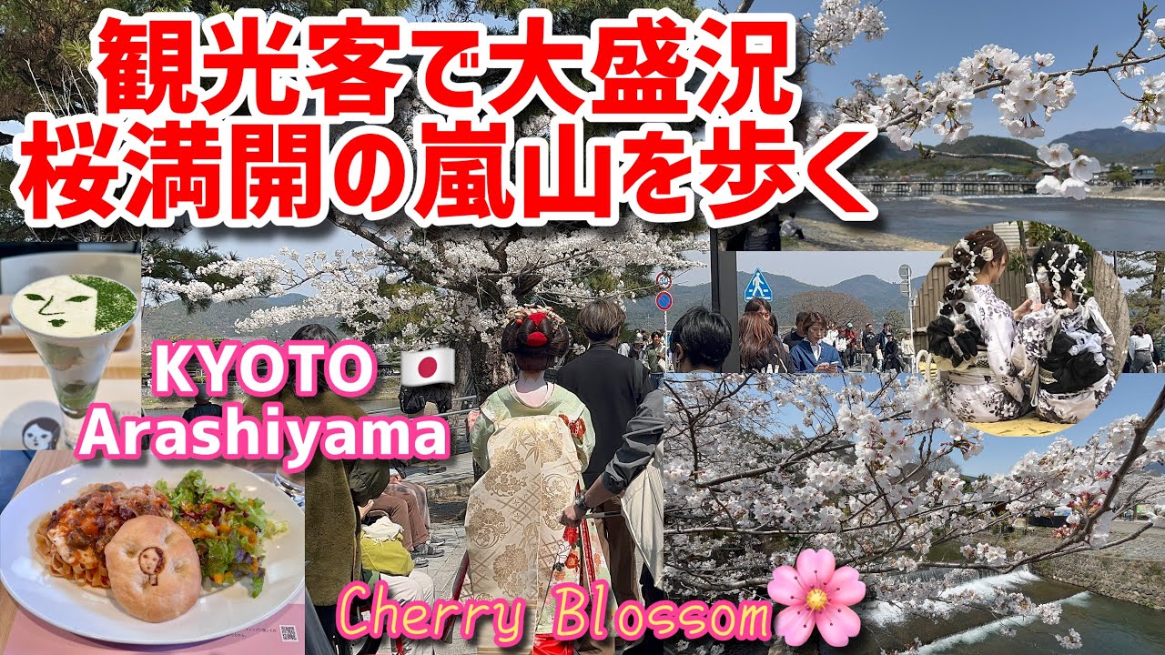 【京都の桜】Kyoto・Arashiyama  嵐山を歩く(渡月橋・嵐山公園・天龍寺・法輪寺など）