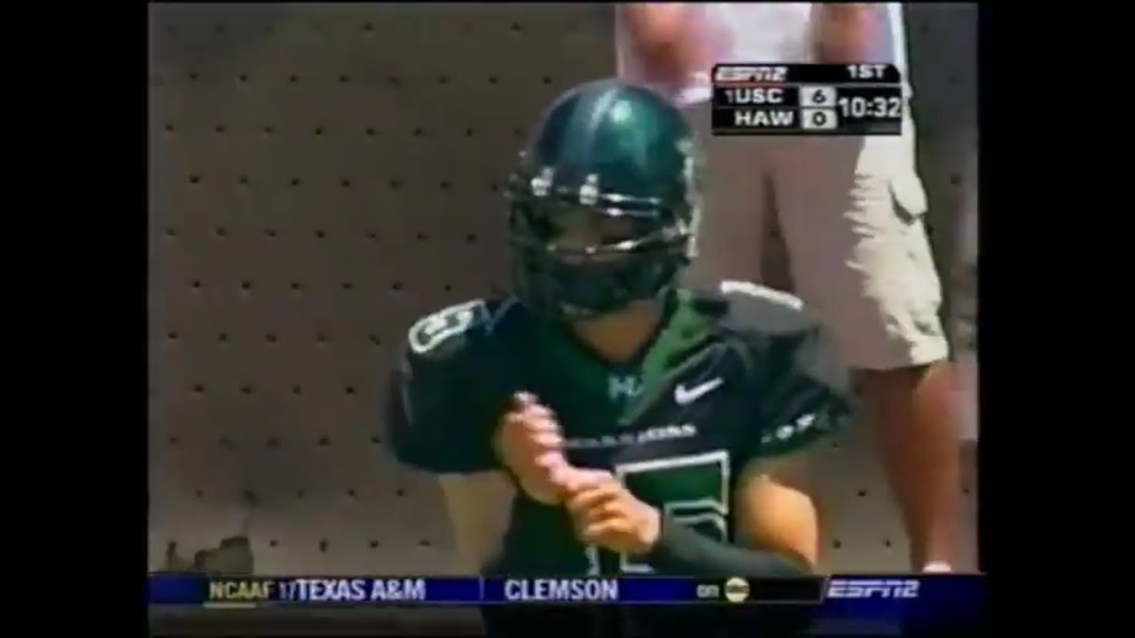 USC Trojans (No. 1) @ Hawaii Warriors - Sept. 3, 2005 - Colt Brennan, Ryan Grice-Mullen, Davone Bess