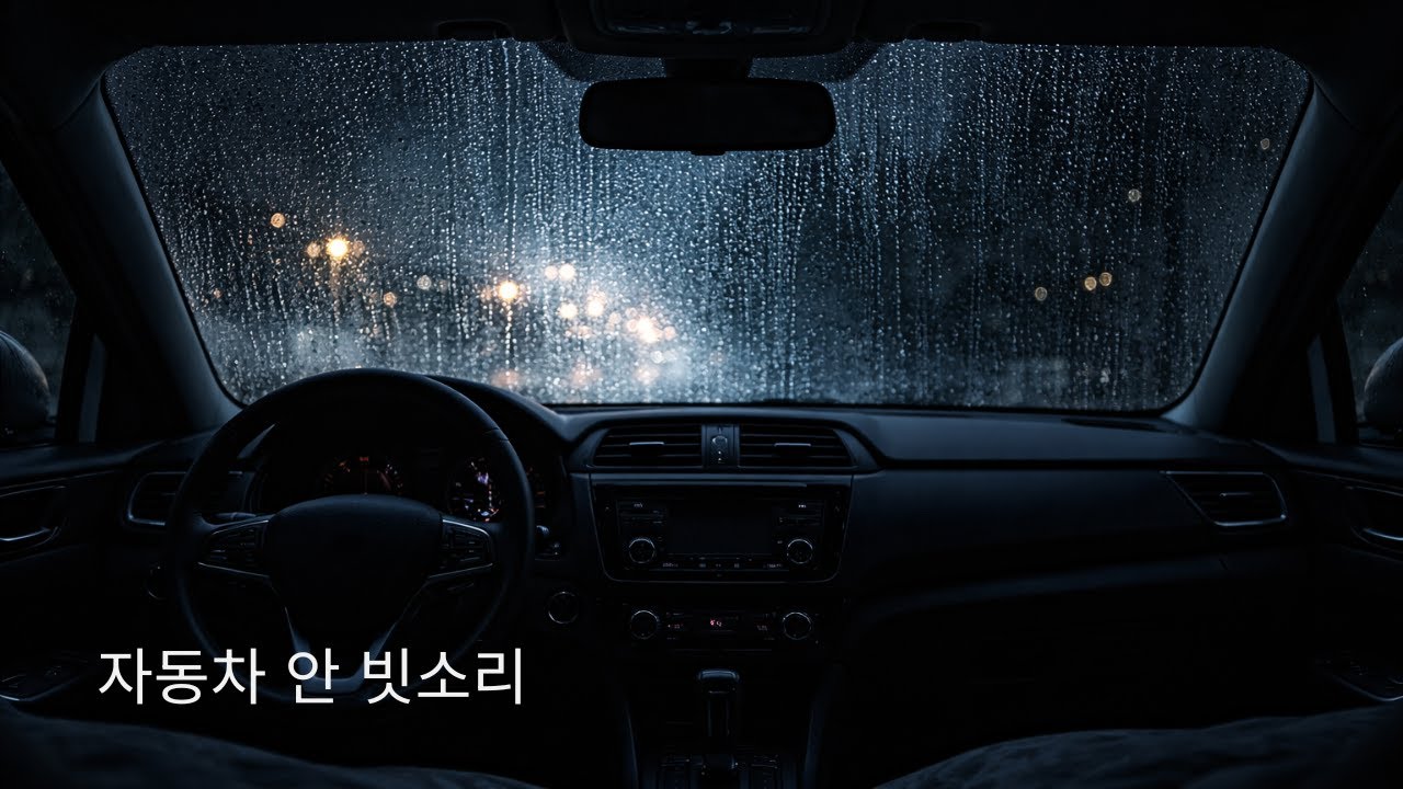 차 안에서 듣는 빗소리 ASMR | 깊은잠 레시피 (8시간)