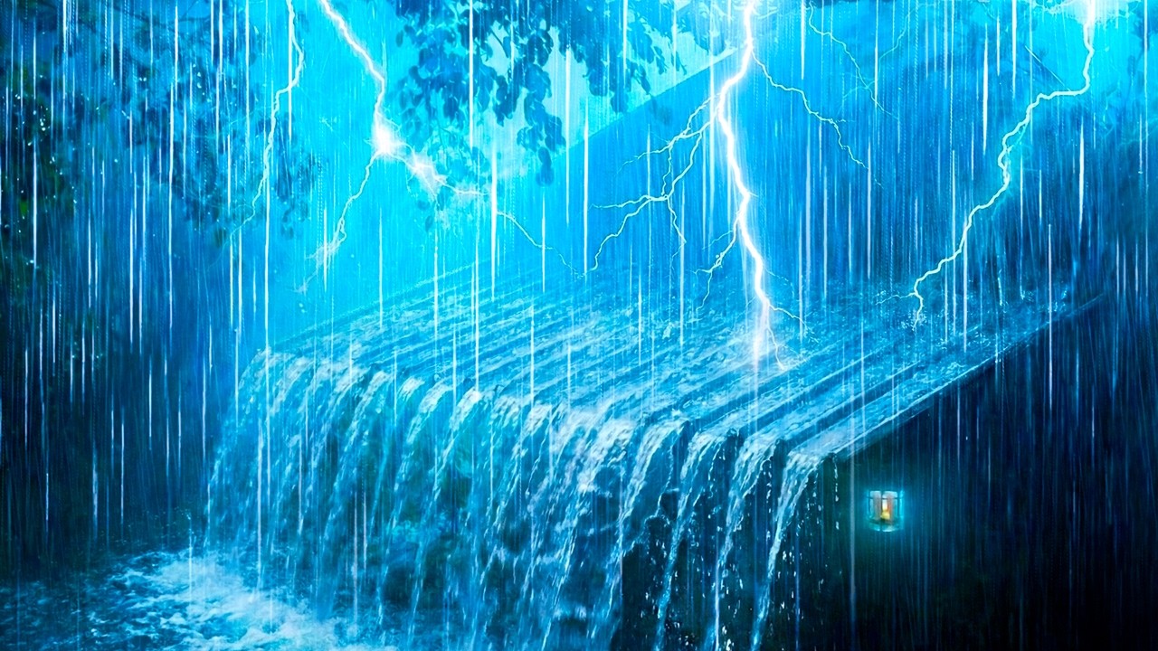 Fall into Deep Sleep Fast with Torrential Rain & Rumbling Thunder on a Metal Roof in the Wild Forest