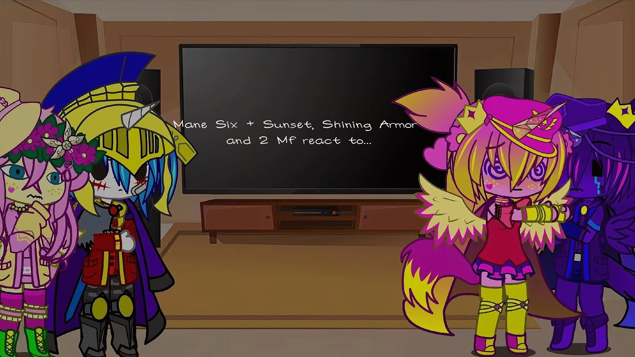 Mane Six + Sunset, Shining Armor and Cadence + 2 Mf react to Twilight + FYP | Lazy | 2x | Gacha Club