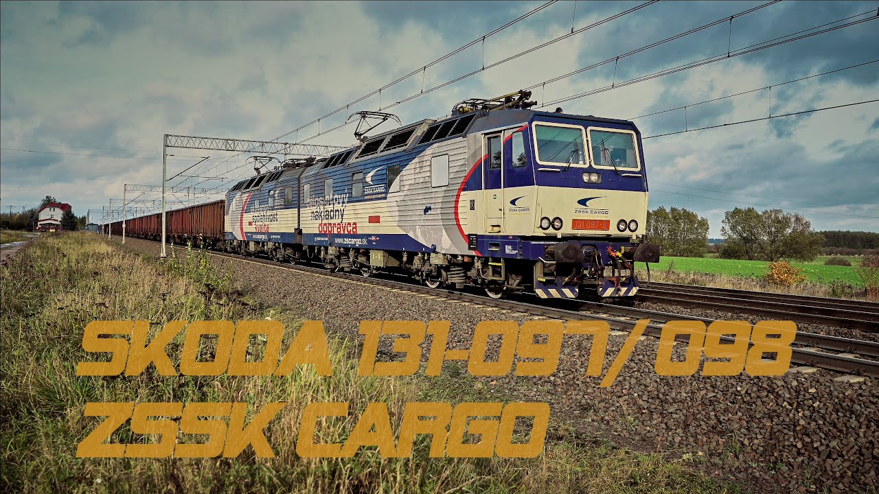 Skoda 131-097/098 ZSSK Cargo z firmowymi węglarkami w kierunku Tczewa. [Lk9 Różyny].