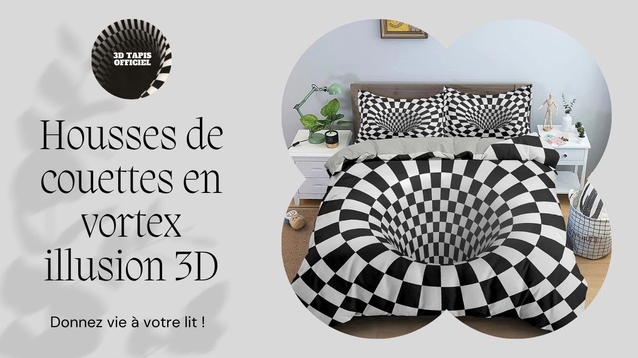 #interiordeco #decorationinterieure D&eacute;corez votre lit en vortex illusion 3D avec nos housses
