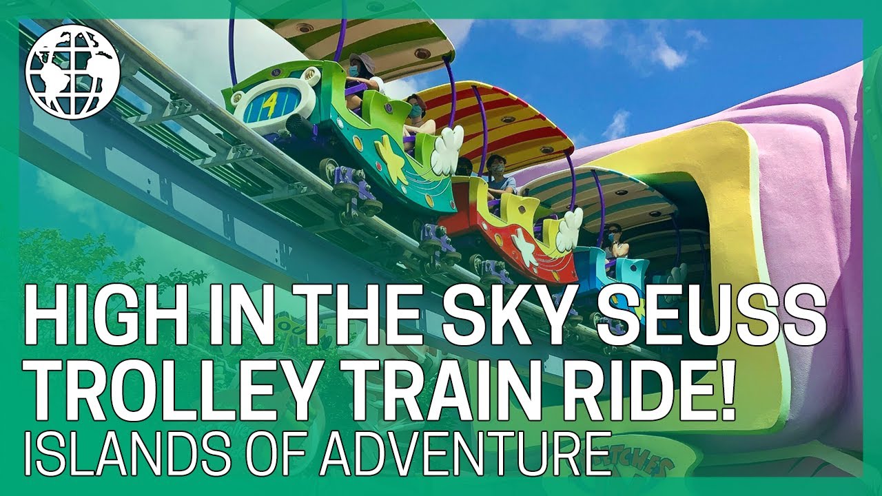 High in the Sky Seuss Trolley Train Ride Star Side Track - Islands of Adventure