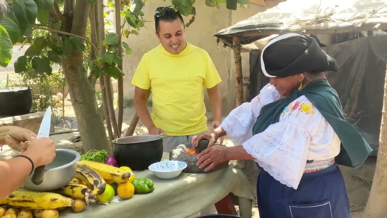 rica comida de campo con mis visitas