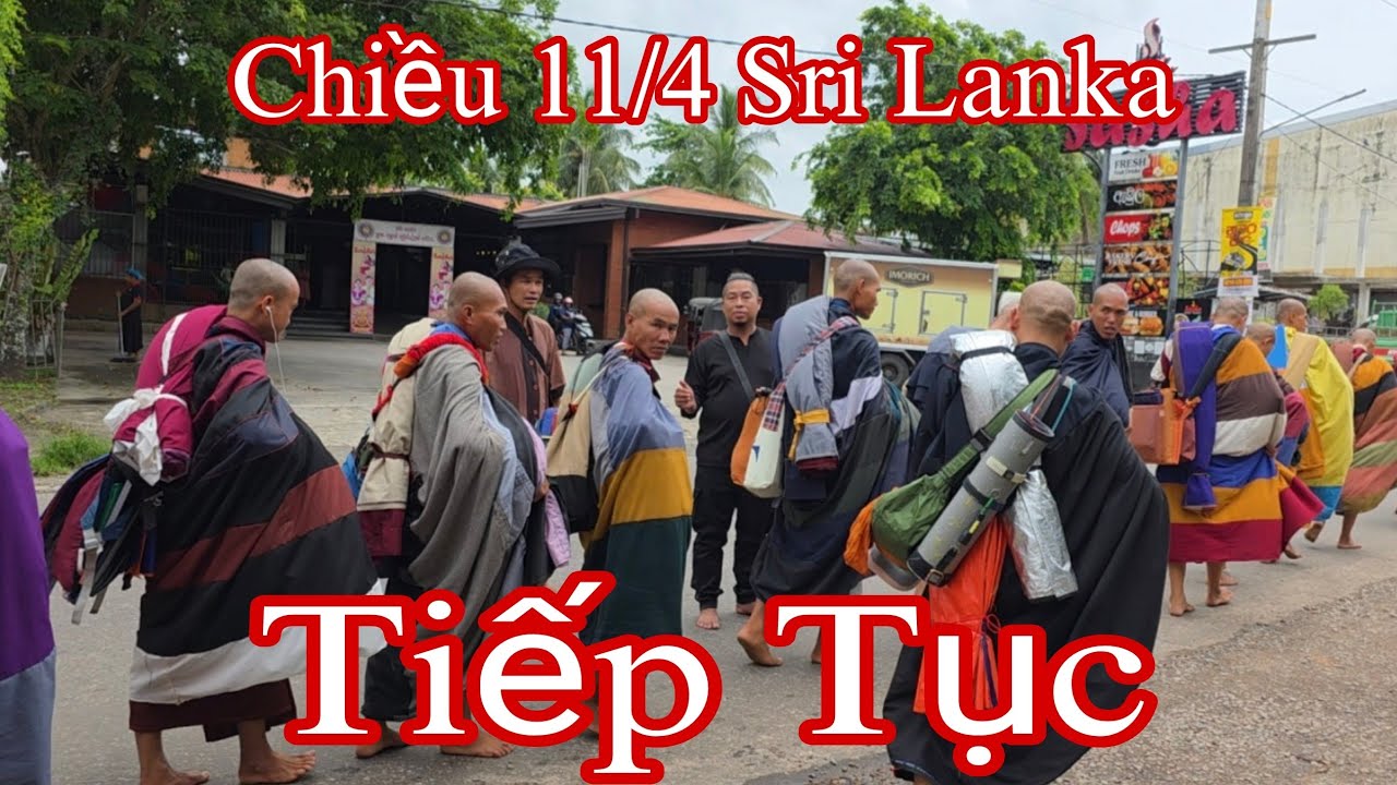 Sư Minh Tuệ và 34 sư Nhỏ tiếp tục bộ hành chiều 11/4 đến nơi nghỉ qua đêm