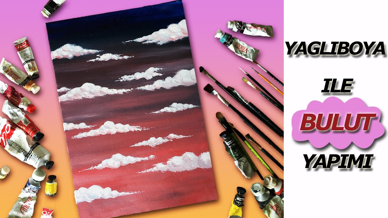 Yağlıboya ile BULUT yapımı |How to draw a cloud #bulutçizimi #yağlıboyayagiriş #yağlıboyaçalışmaları