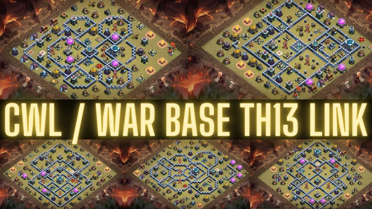 TOWN HALL 13 BASE WITH LINK ! CWL  WAR BASE TH 13 LINK! Town hall 13 base with link / Clash of Clans
