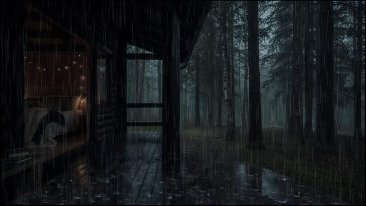 Gentle Rain in the Forest Cabin 🌲🌧 | Soothing Sounds for Restful Sleep
