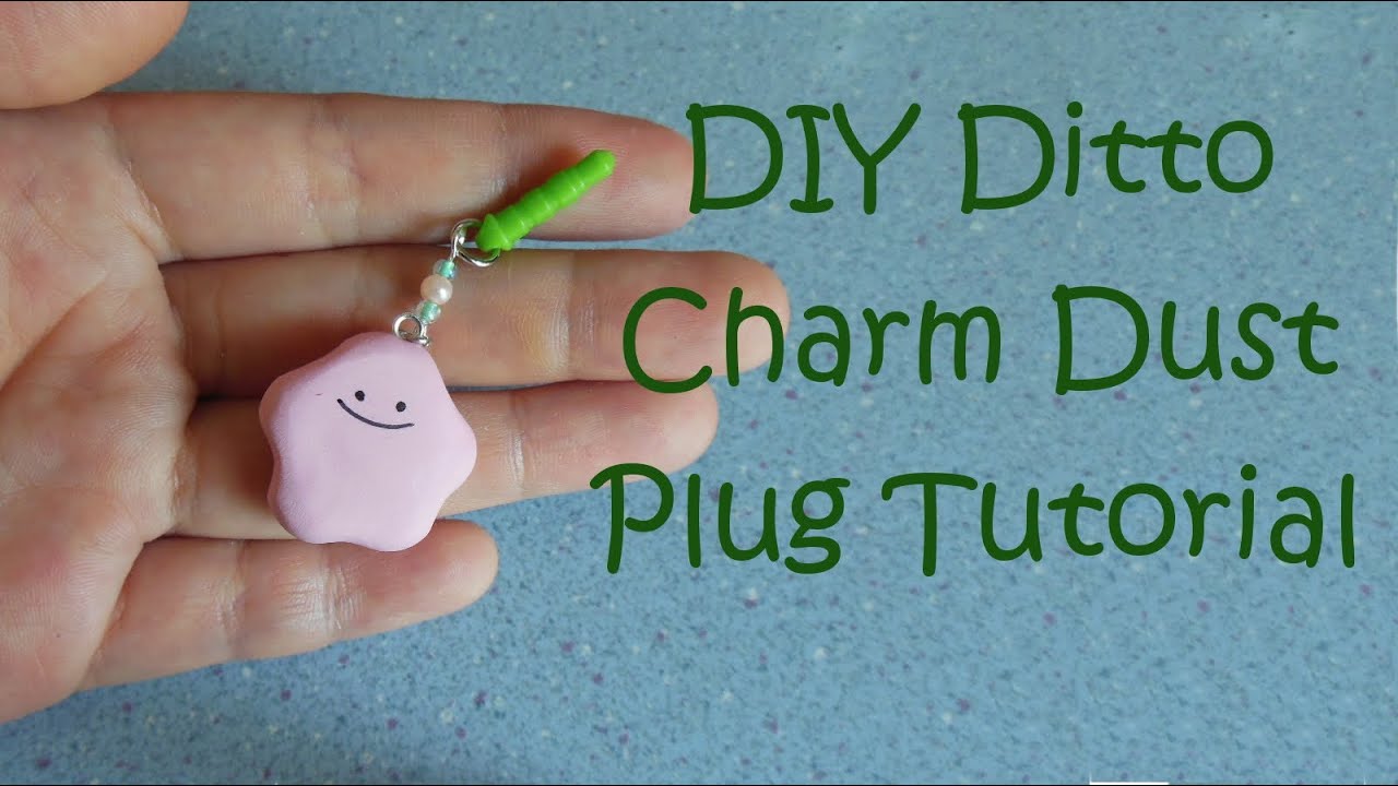 DIY Pokemon Ditto Charm Dust Plug Polymer Clay Tutorial
