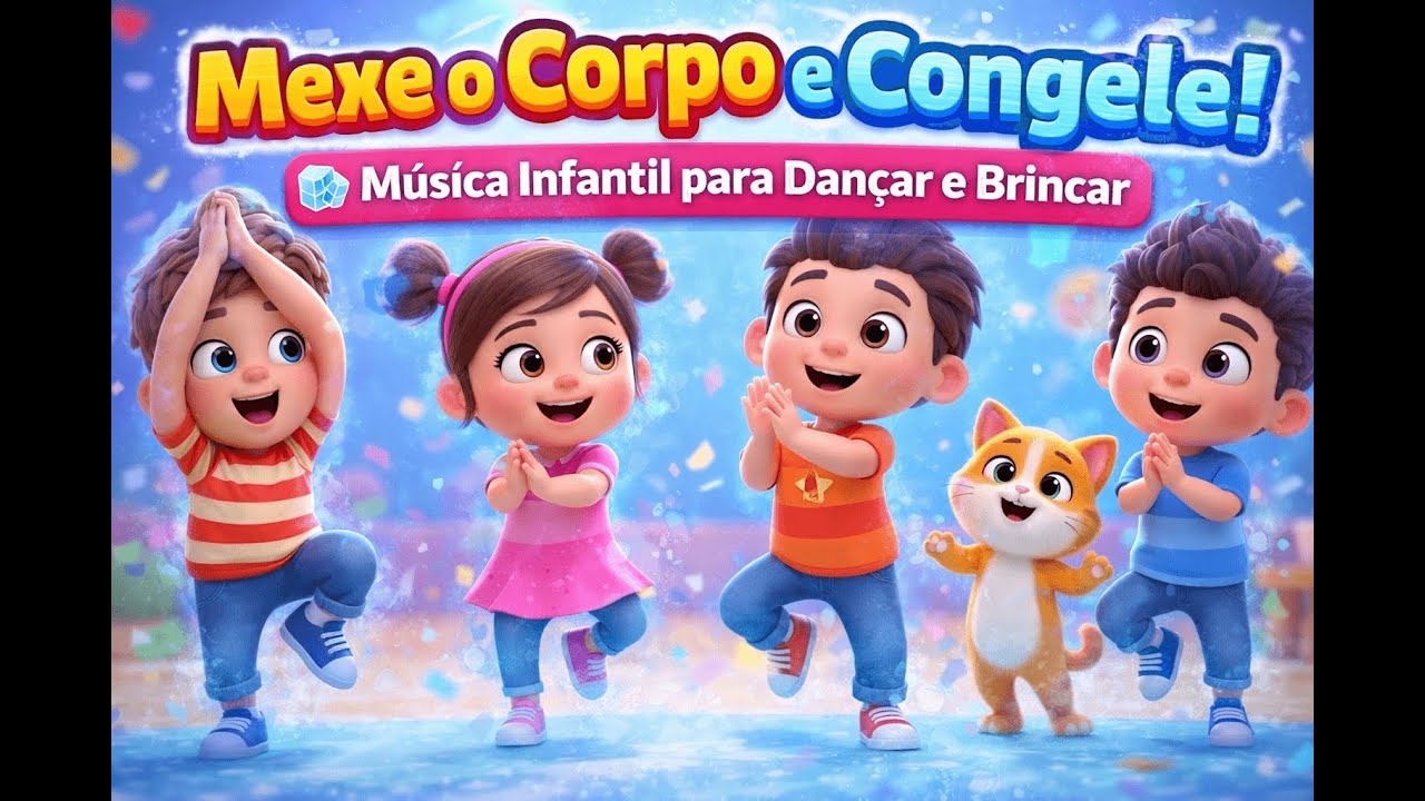 Mexe o Corpo e Congele! 🧊 Música Infantil para Dançar e Brincar.