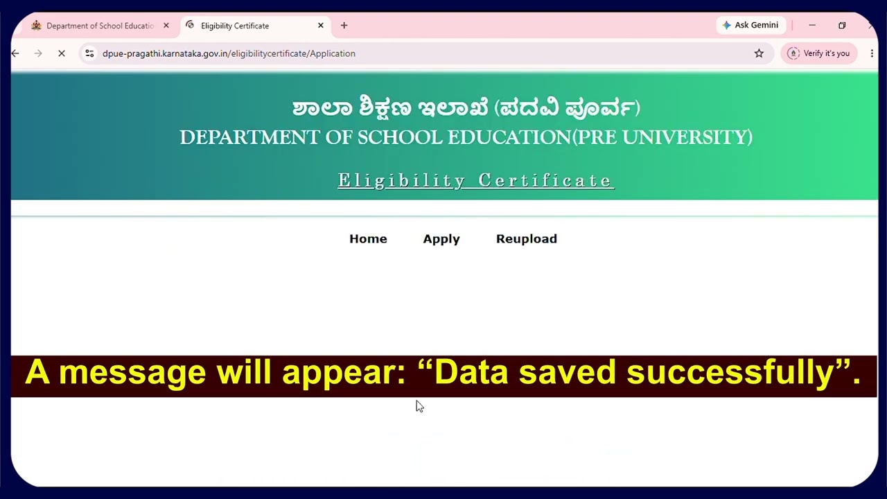 Instructions to Apply for the Eligibility Certificate for I PUC in Karnataka  Tutorials