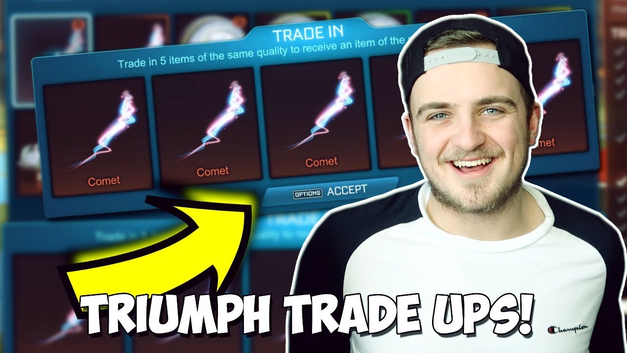 MY FIRST TRIUMPH CRATE ITEM TRADE UP VIDEO IN ROCKET LEAGUE! | WE GOT THE PAINTED EXOTICS!