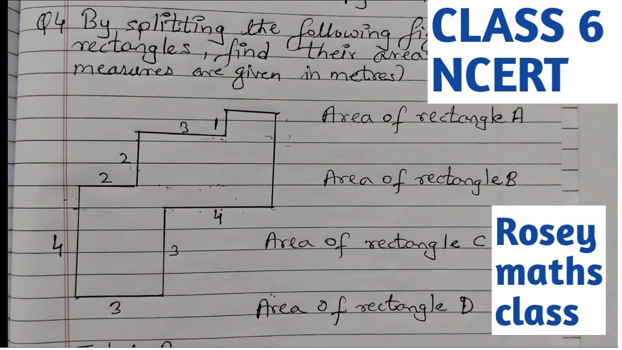 Class 6 pg138 Q4 Figure it out/Perimeter and Area/By splitting the following figures...#maths #ncert