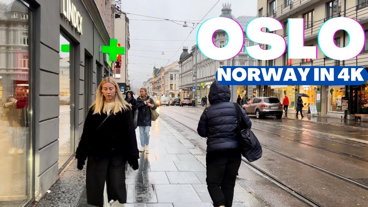 Oslo, Norway 🇳🇴 - Autumn Walk - 4K/60fps HDR - Walking Tour