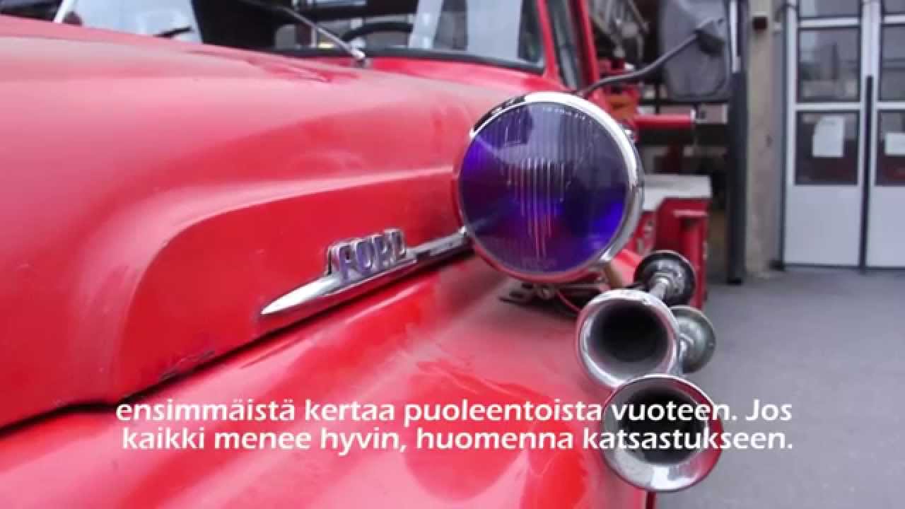 Pelastuslaitoksen uusi museoauto katsastusta vaille valmis
