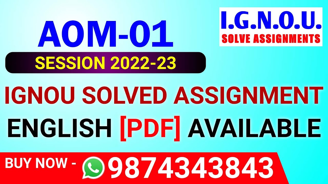 AOM-01 Solved Assignment 2022-23 in English, AOM 1 Solved Assignment 2023, AOM 1 Assignment