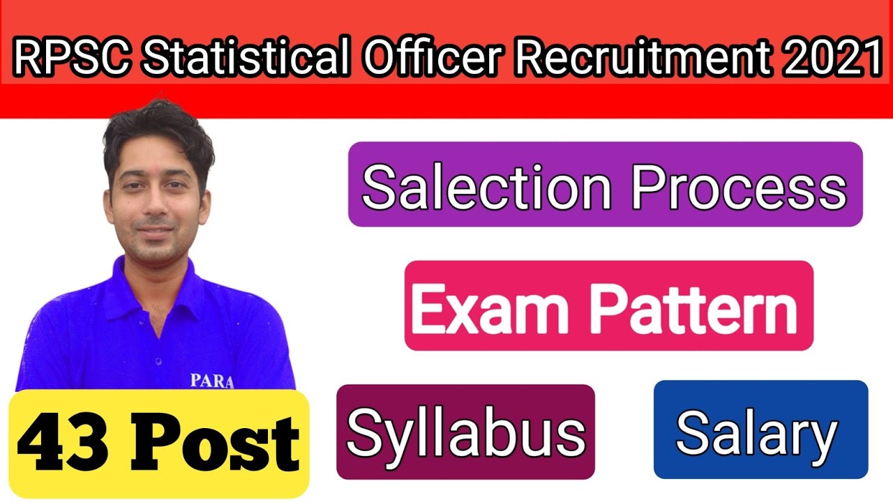 RPSC Statistical Officer Recruitment 2021 | Rajasthan SO Syllabus | RPSC SO Exam Pattern | Salary
