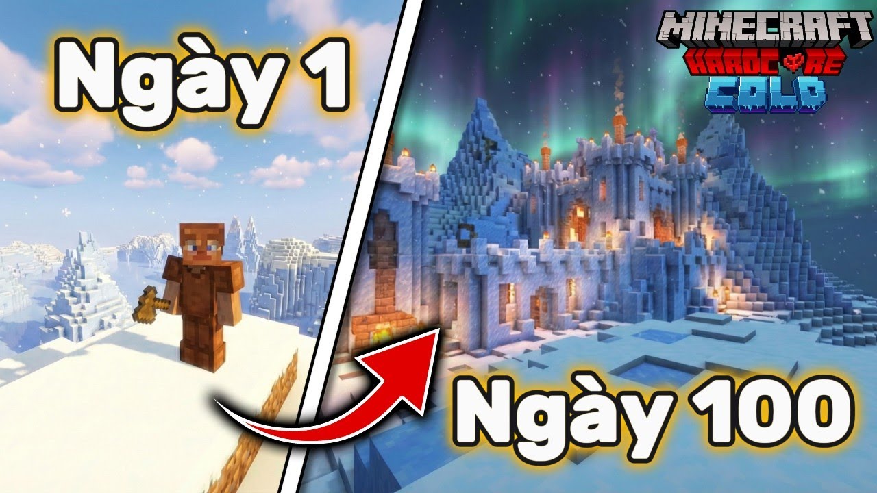 Tôi Đã Sinh Tồn 100 Ngày Ở VÙNG LẠNH NHẤT Trong Minecraft Hardcore