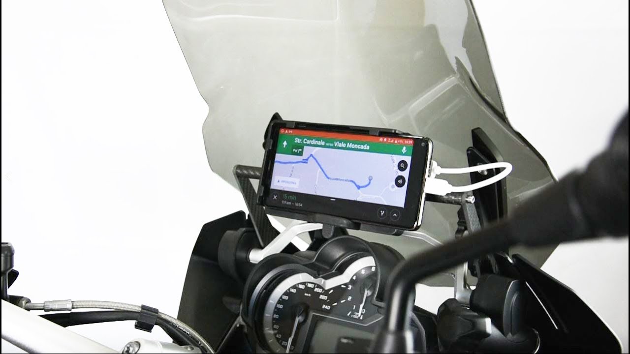 SUPPORTO SMARTPHONE TUTTE LE MOTO UNIVERSALE STAFFA CELLULARE CARICATORE DUAL USB