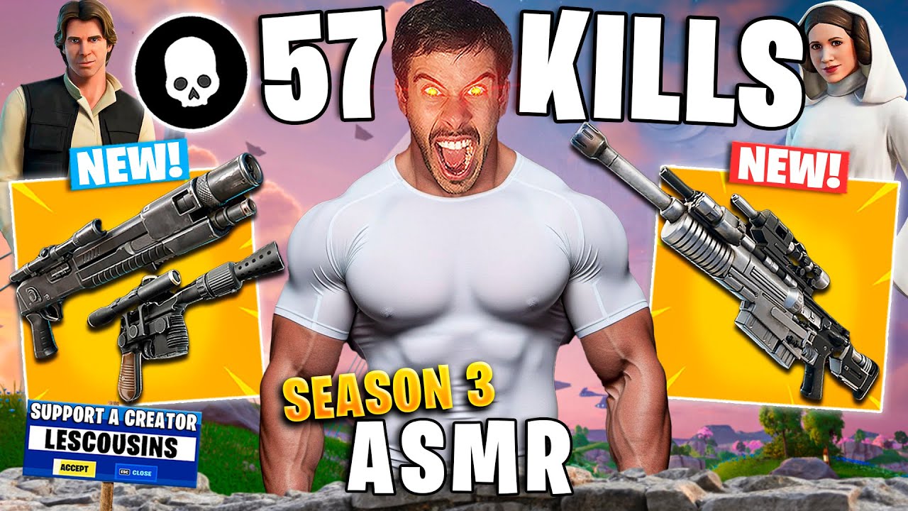 ASMR FORTNITE FAST MOUTH SOUNDS 57 KILLS 💀 SOLO VS SQUAD - NUEVA TEMPORADA 3 FORTNITE