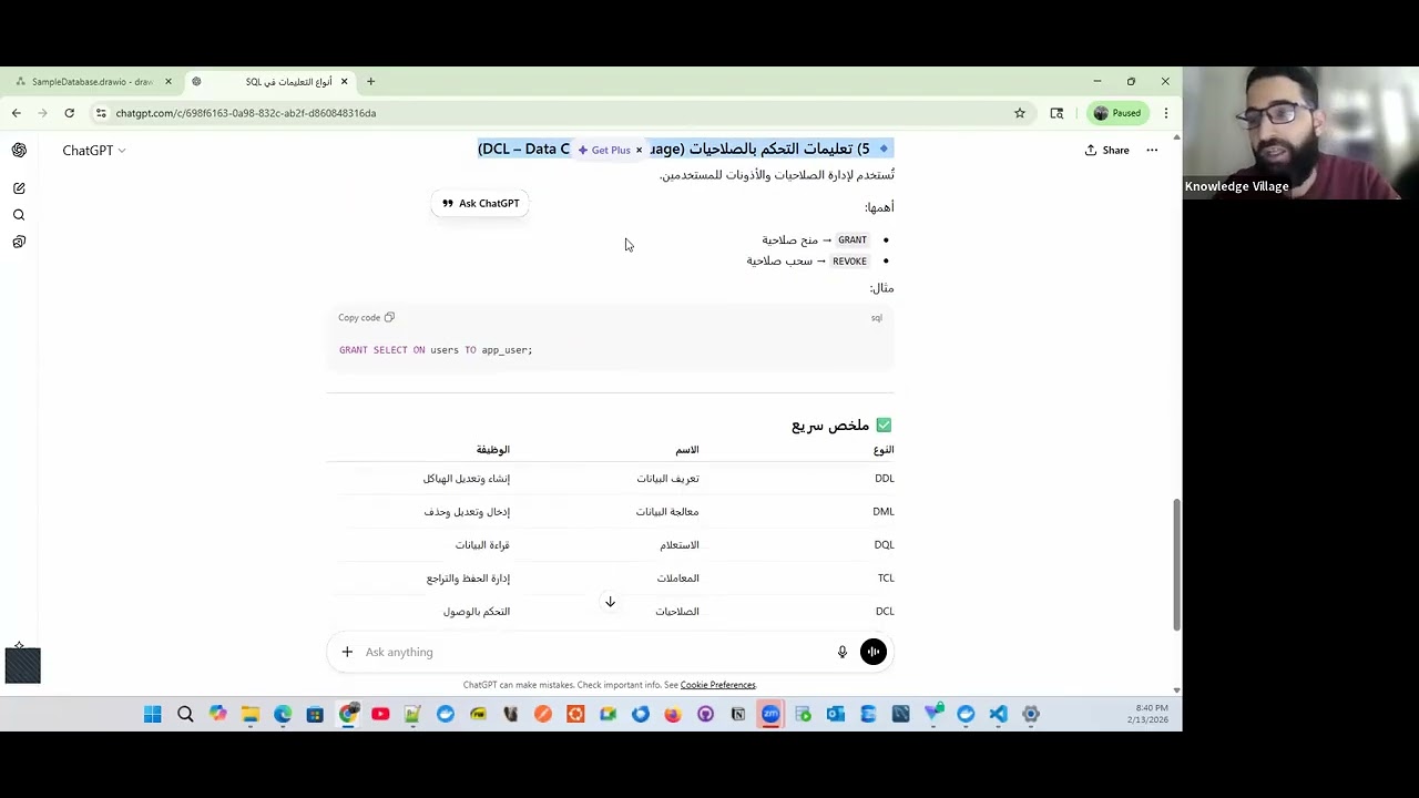الجلسة السابعة - دورة قواعد البيانات