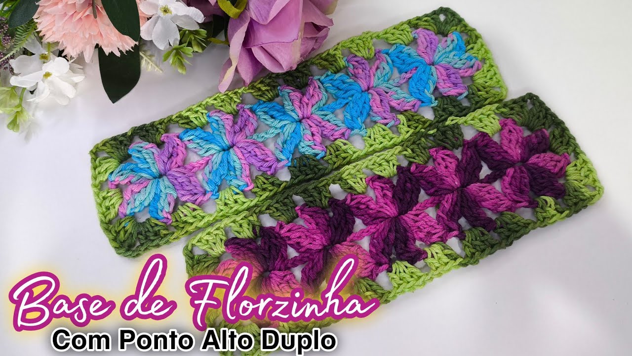 BASE DE FLORZINHA COM PONTO ALTO DUPLO (PASSO A PASSO)