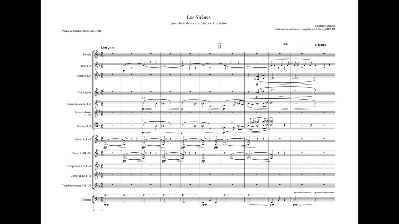 Lili BOULANGER - Les Sirènes, pour chœur et orchestre