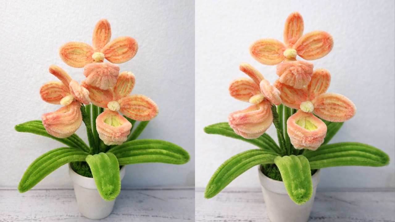 🌸 簡単モールクラフト｜ランの鉢植えを作ってみた