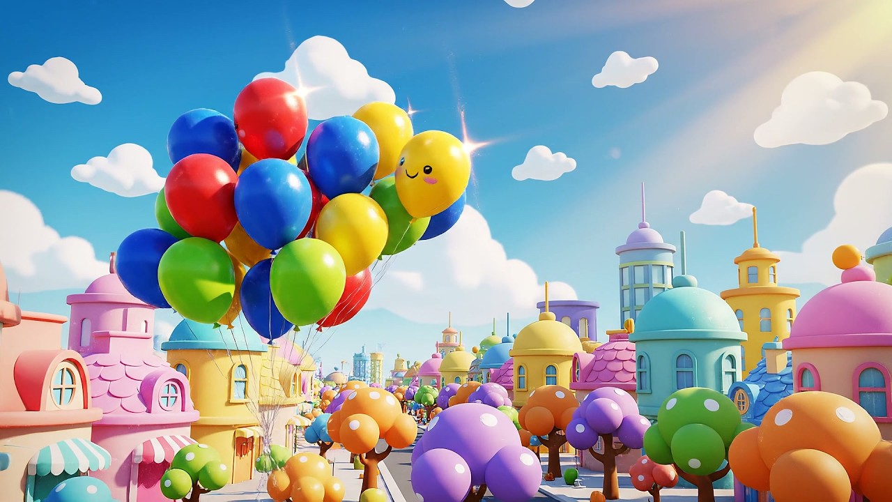 Ocho Pequeños Globos de Juguete Flotan y Flotan | Canciones de Colores y Aire