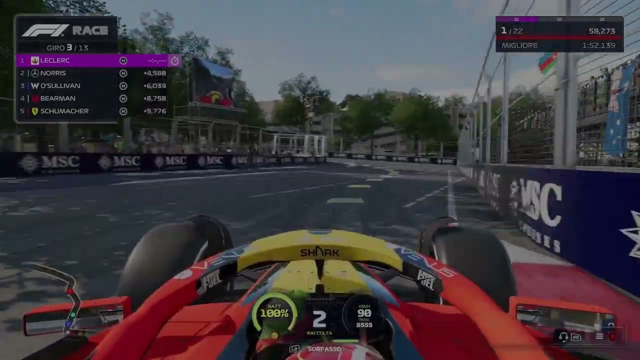 118 F1 2025  CARRIERA MY TEAM, GARA A BAKU'; CHE PERFEZIONE