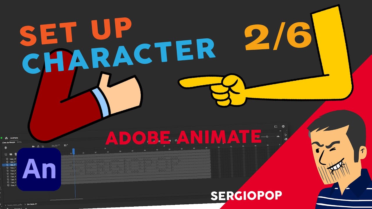 Rigging 2D. Set up de personaje. Adobe Animate. 2/6