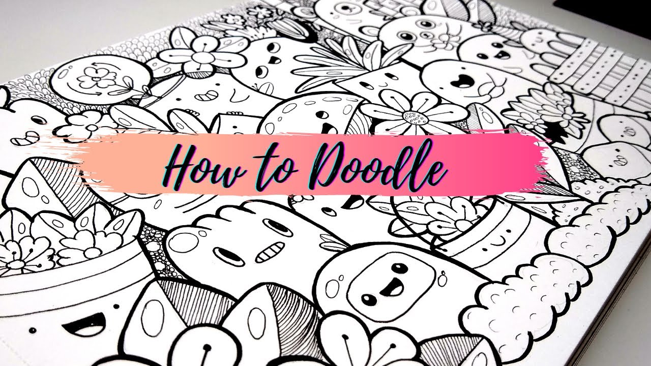 Doodle Art | Day 65 ~ How to DOODLE Cute Characters, Plants & Flowers | Cute Faces & Expressions