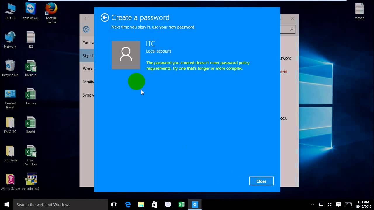 How to set minimum password length in windows