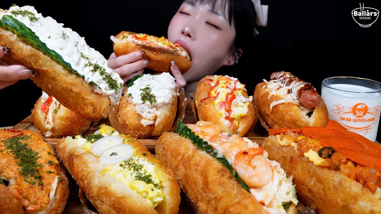 Mukbang:) 8 types of big salad bread Mukbang ☆ Big Bites :: ASMR :: Eatingshow ☆