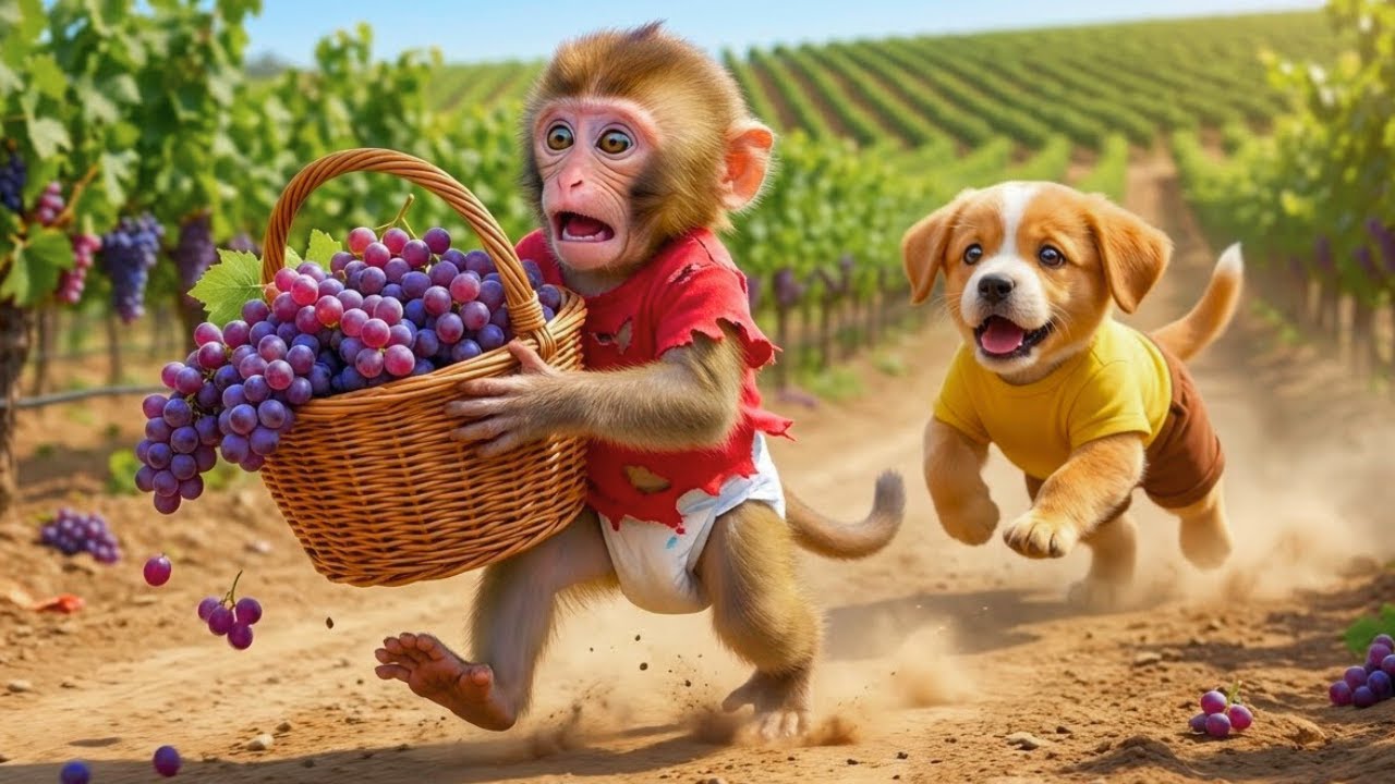Baby Puppy Catches a Strawberry Thief, But Truth Behind the Monkey’s Tears Will Warm Your Heart ❤️🐶🐒