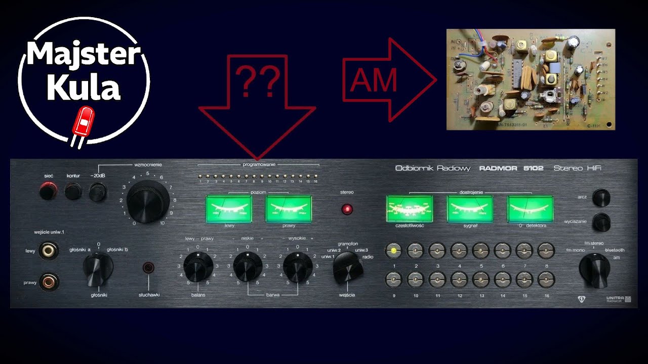 Radmor 5100 5102 - modyfikcja toru AM, trwałe dostrojenie do stacji Program 1 Polskiego Radia 225KHz