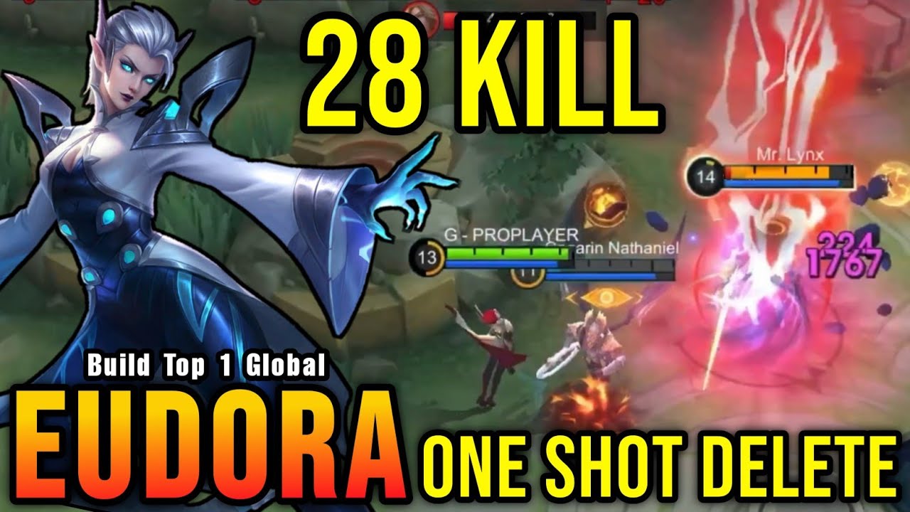 28 Kills!! Midlane Eudora is Deadly (ONE SHOT DELETE) - Build Top 1 Global Eudora ~ MLBB