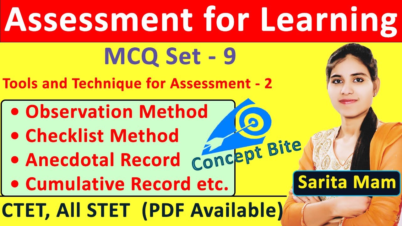 MCQ for ASSESSMENT FOR LEARNING | Assessment tools and technique | Part - 9 | B.Ed