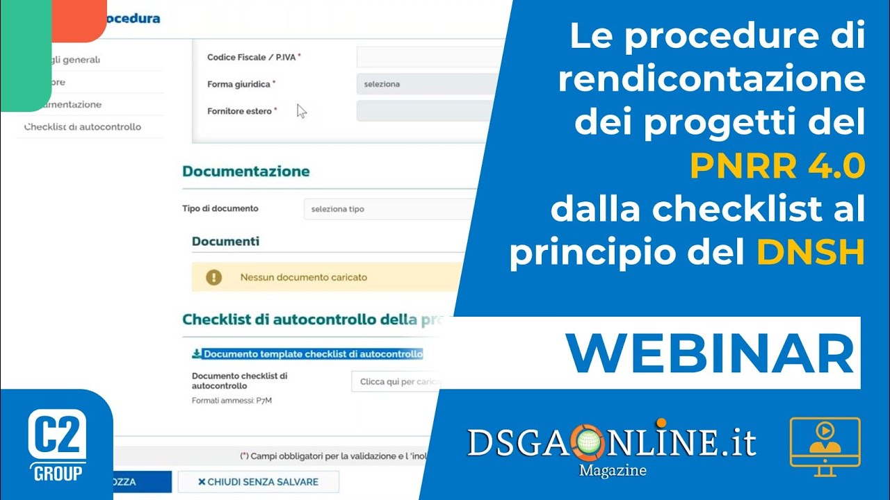 Le procedure di rendicontazione dei progetti del PNRR 4.0 dalla checklist al principio del DNSH