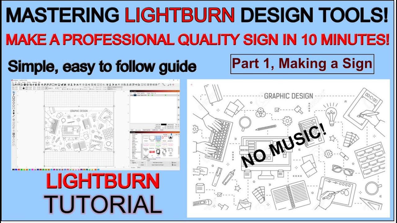 Making a Professional Quality Laser Engraved Sign! Learning Lightburn design tools!