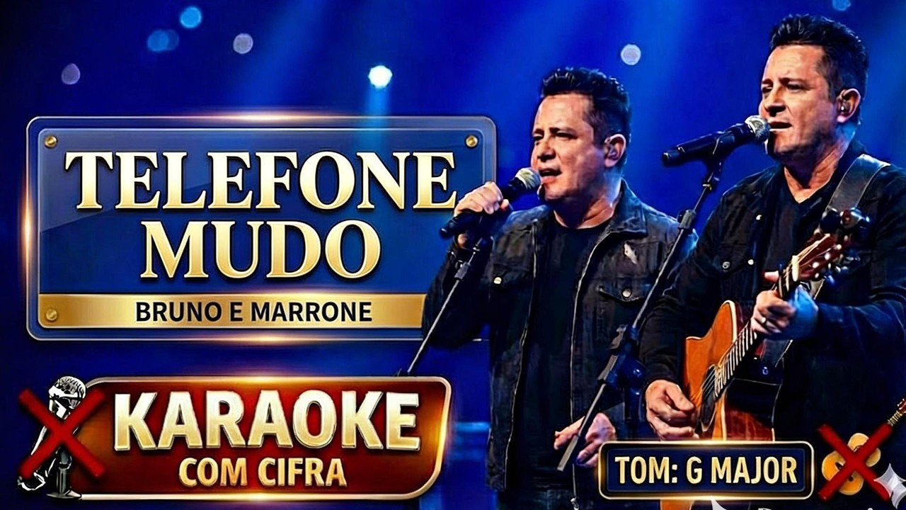 Karaoke com Cifra - Telefone Mudo (Bruno e Marrone) - Backing track sem voz e sem violão - TOM G